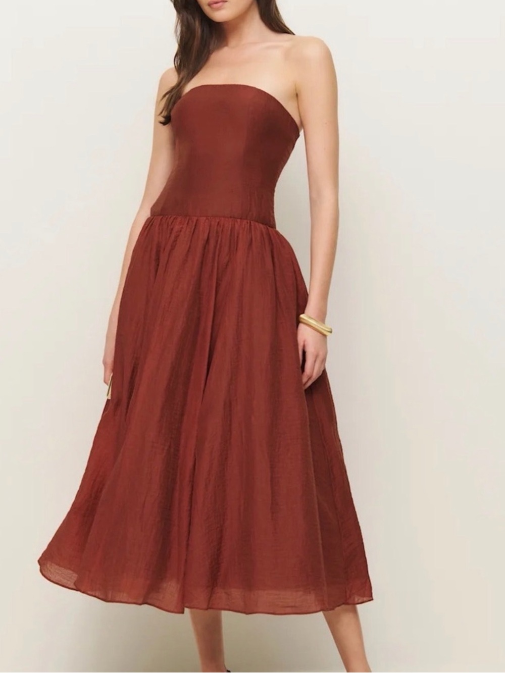 Reformation rosy gown dress